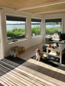 Setusvæði á Protected Fjord Cabin With Fjord Views