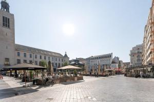 Nespecifikovaný výhled na destinaci Ostende nebo výhled na město při pohledu z apartmánu