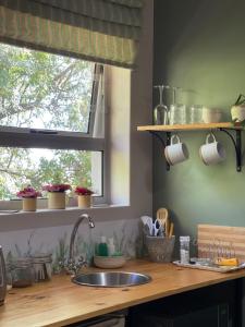 a kitchen counter with a sink and a window at Mia Amore in Caledon