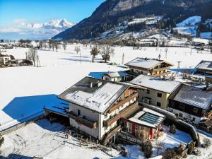 een luchtzicht op een gebouw in de sneeuw bij Studio Rupertus-5 by Interhome in Maishofen
