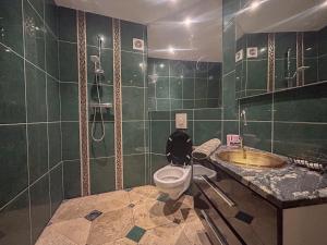 a bathroom with a toilet and a sink at Studio le Petit RIAD,climatisée,proche plage in Fréjus