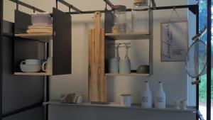 Cuisine ou kitchenette dans l'établissement L'APPART enTHÈSE - Appartement pour une ou deux pers - Accessible à Tous - Meuble Tourisme 3 étoiles en BOURGOGNE