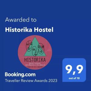 Certifikát, hodnocení, plakát nebo jiný dokument vystavený v ubytování Historika Hostel Cultural