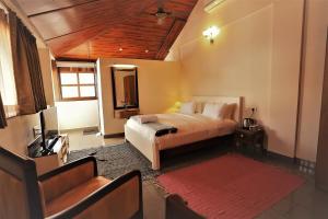 a bedroom with a bed and a mirror in it at Mogvilla 10bedrooms super luxurious, marna, siolim in Marna +94 photos