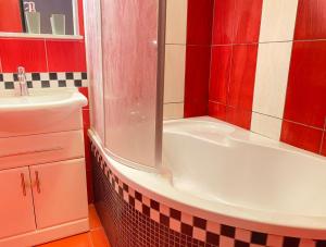 Koupelna v ubytování Apartmán na Perunské