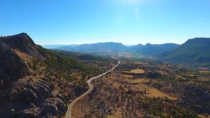an aerial view of a road on a mountain at Antiochos Thedos in Adıyaman