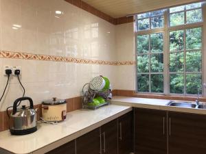 a kitchen with a sink and a counter top at Star Regency 2 Rooms Apt, Brinchang Town in Cameron Highlands