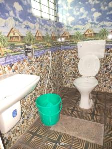a bathroom with a toilet and a sink at Amruth Homestay Honavar room 2 in Honāvar