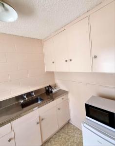 Kuchyň nebo kuchyňský kout v ubytování Cedar Lodge Motel Hamilton