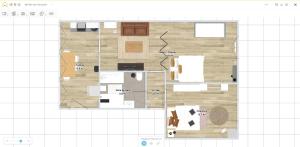 a drawing of a floor plan of a house at # Le 14 # Nouveau T3 rénové au calme vue sur les Vosges in Riedisheim +45 photos