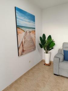 A seating area at Vera Natura Apartamento Iker