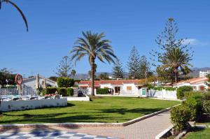 A garden outside Bungalows Los Arcos