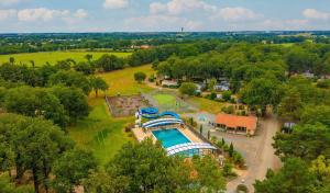 an aerial view of a park with a swimming pool at Camping Cœur de Vendée in La Boissière-de-Montaigu