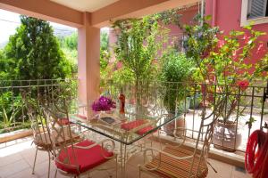 A balcony or terrace at Stamoulis Villas