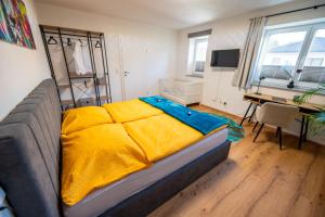 Posteľ alebo postele v izbe v ubytovaní Moderne Wohnung in Seenähe!