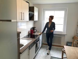Kuchyň nebo kuchyňský kout v ubytování Landhaus Heidekrug