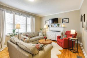 a living room with a couch and two chairs at 1 Mi to Ole Miss Family-Friendly Home! in Oxford