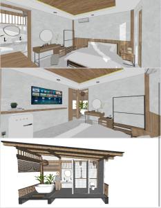 O bucătărie sau chicinetă la La Cabane Homestay