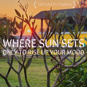 a picture of a tree with a house in the background at Tathastu Farms & Resort in Kota