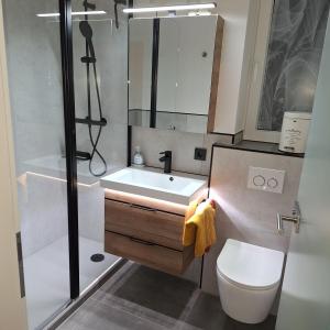 Ένα μπάνιο στο Ferienwohnung Haus Finkbeiner