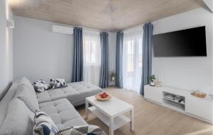 a living room with a couch and a tv at Amazing Home In Krsan in Kršan