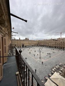 a view of a large plaza in a city at Principal Plaza in Salamanca +50 photos