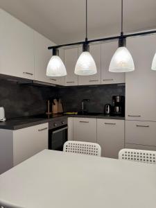 Köök või kööginurk majutusasutuses Whg Deichblick +3 fotot