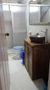 Koupelna v ubytování Casa típica quindiana