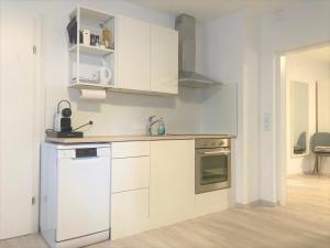 Kuchyň nebo kuchyňský kout v ubytování Ferienwohnung im Zentrum mit Parkplatz