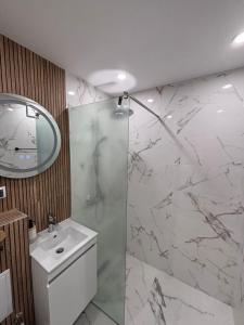 Koupelna v ubytování Боко 16-18