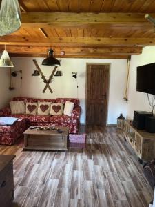 TV a/nebo společenská místnost v ubytování Drevenica u Kobrtkov