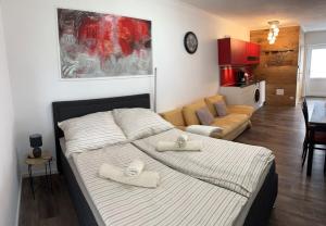 Postel nebo postele na pokoji v ubytování Tinyhouse in Varel