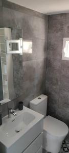 a bathroom with a white toilet and a sink at Mini house Apartamento Individual in Las Torres de Cotillas