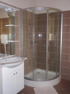 a bathroom with a shower and a sink at Apartment Zana in Sali