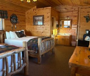 TV a/nebo společenská místnost v ubytování Badlands Frontier Cabins