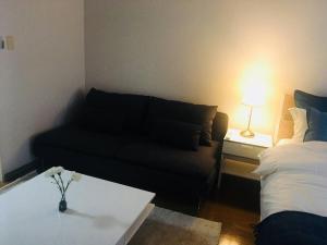 a living room with a couch and a coffee table at Apartment in Narita 101 in Narita