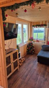 Televízia a/alebo spoločenská miestnosť v ubytovaní Romantic Jacuzzi Hideaway near Hévíz