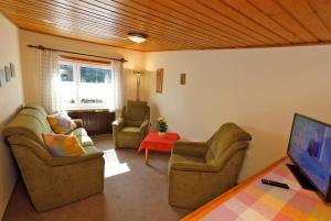 Posezení v ubytování Ferienwohnung Erzgebirge