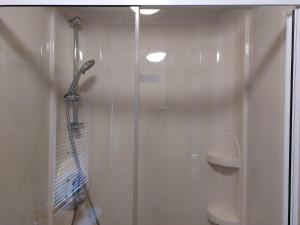 un baño con ducha y WC en Gateway to Cornwall, en St Austell