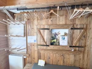 a wall with a picture of a deer on it at 1A Chalet Koralpenrast - Wandern, Grillen mit Aussicht in Elsenbrunn +71 photos