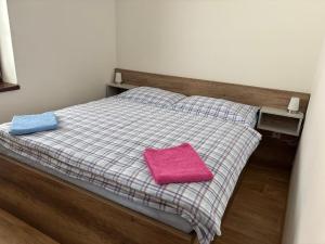 Postel nebo postele na pokoji v ubytování Apartmán u Hovorků