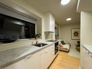 Kuchyň nebo kuchyňský kout v ubytování Apartment close to nature and the city
