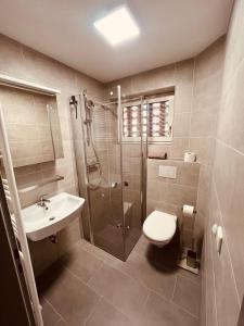 Koupelna v ubytování Heimathafen