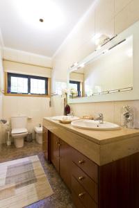 un bagno con lavandino e WC di Charming Villa Viana do Castelo a Viana do Castelo