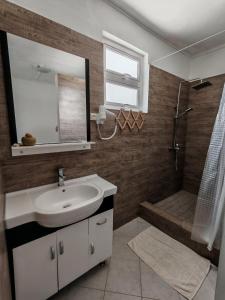 a bathroom with a sink and a shower at Residence Bethel in Rodrigues Island +20 photos