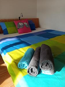 Voodi või voodid majutusasutuse Apartmán u Mlsného medvěda toas
