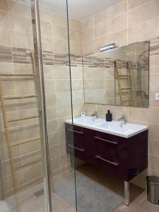 Koupelna v ubytování maison au coeur Chambarans + 22 fotografií