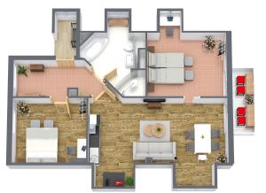 Pelan lantai bagi Tutzing Seeblick Apartment mit Balkon