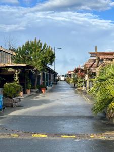 an empty street in a town with houses and plants at On est trop bien ici in Lège-Cap-Ferret +37 photos