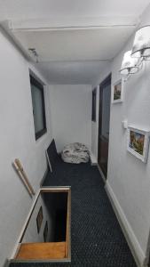 a room with a bed in the middle of a room at Cabana Floare in Straja